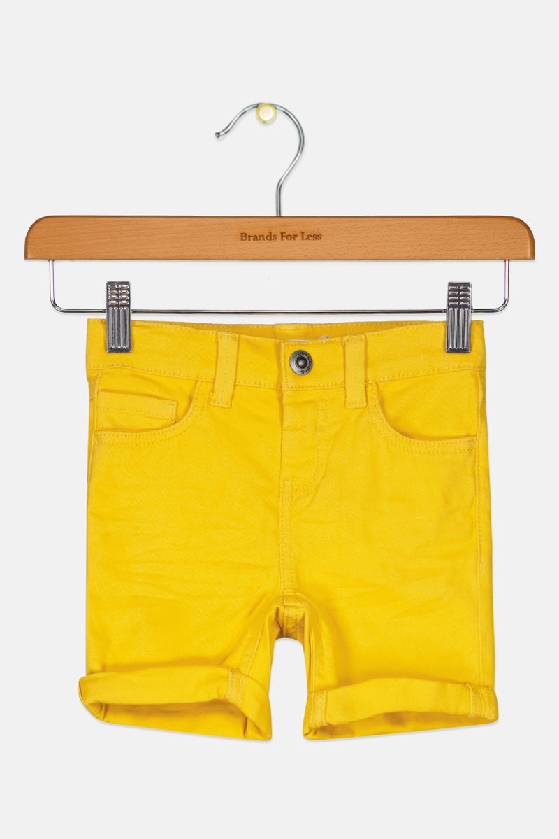 NAME IT Toddlers Boy Solid Basic Shorts, Mustard - Image 1