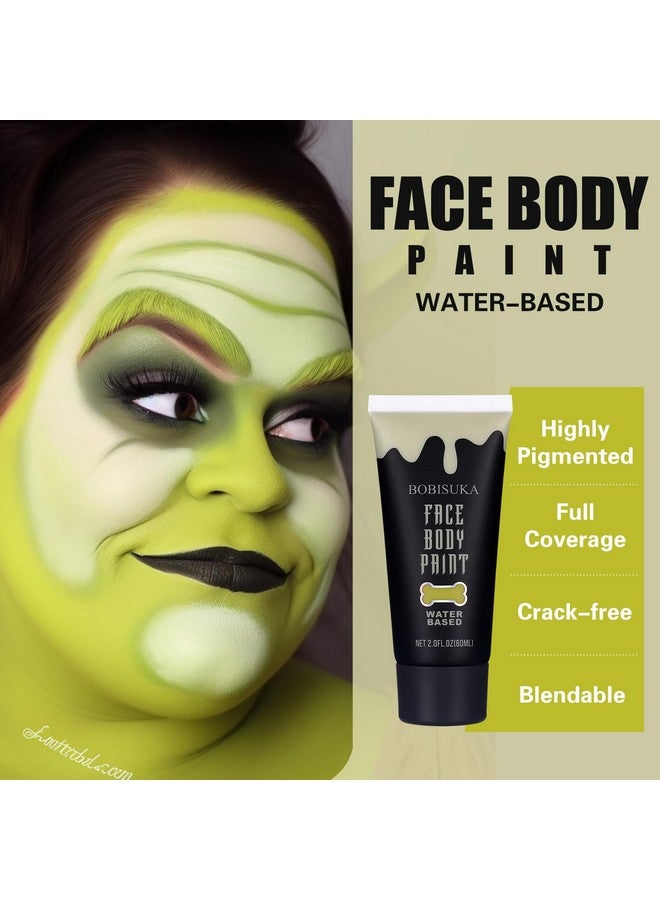 BOBISUKA Ogre Green Face Body Paint, Water Based Face Painting For Art Theater Halloween Party Cosplay Clown Sfx Makeup For Women Adults, Non-Toxic Washable - Image 4