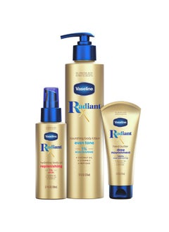 لوشن الجسم المغذي للبشرة من Radiant X Skin Care Seteven Tone مع 1% من النياسيناميد وزيت مرطب للجسم مع 1% من الدهون + زبدة يد مغذية للغاية مع زبدة الشيا النقية بنسبة 100% (مجموعة من 3 قطع) - pzsku/ZD19C405005651550C51FZ/45/_/1707976045/bd7bbc89-ba73-427c-aaf5-c732d385e125