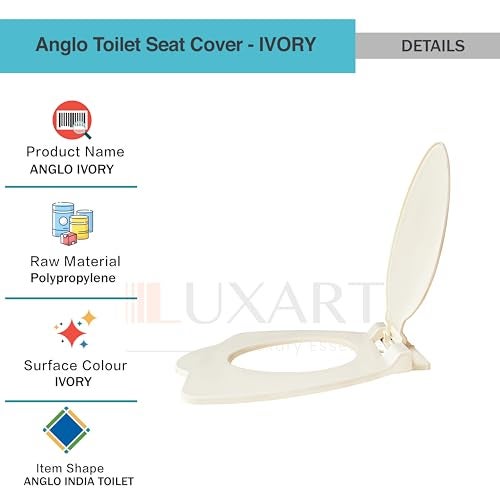 LUXART Toilet Seat Cover 19.5L x 16W Inc Indian Commode Oval Seat Cover With Round Edge | Non-Soft Close Commode Cover With Installation Kit | PP Western Toilet Cover For Bathroom, Commercial Use - Image 3