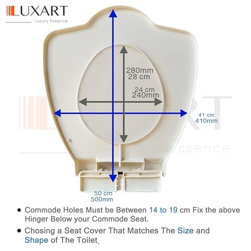 LUXART Toilet Seat Cover 19.5L x 16W Inc Indian Commode Oval Seat Cover With Round Edge | Non-Soft Close Commode Cover With Installation Kit | PP Western Toilet Cover For Bathroom, Commercial Use - Image 4