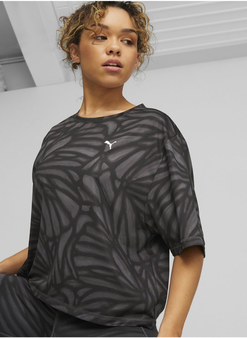 PUMA - Train Womens Favourite Printed Training Crop T-Shirt - Image 1