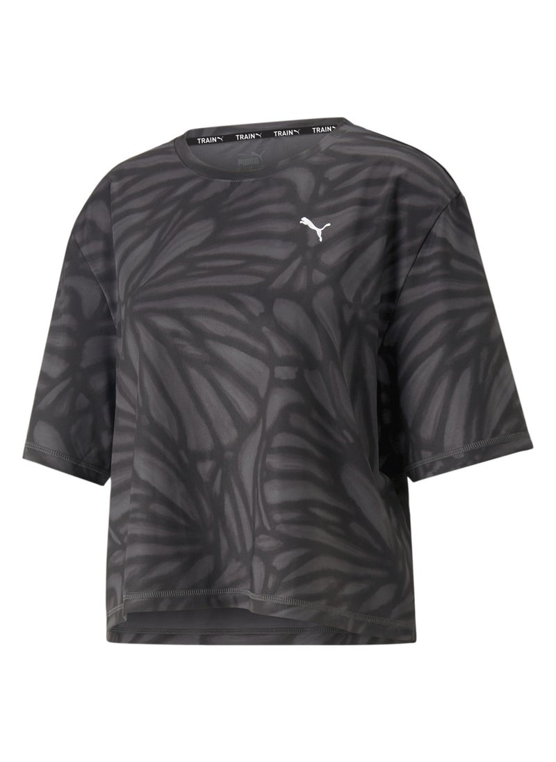 PUMA - Train Womens Favourite Printed Training Crop T-Shirt - Image 1