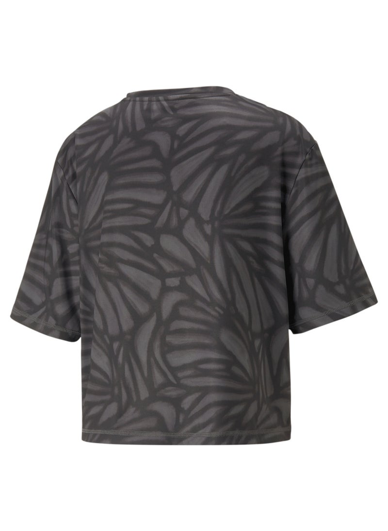 PUMA - Train Womens Favourite Printed Training Crop T-Shirt - Image 1