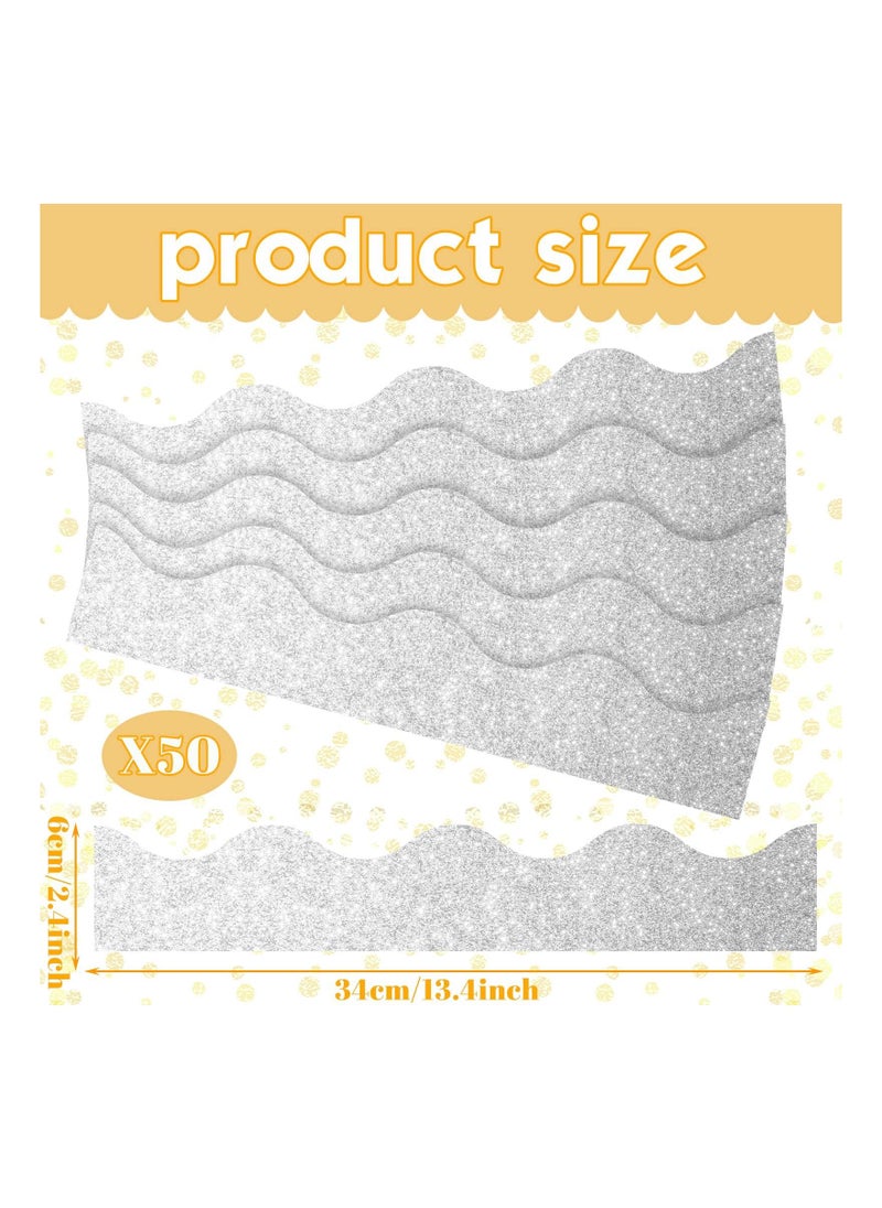 SYOSI - Bulletin Board Border Shine Scalloped Borders Bulletin Board Border Decorative Bulletin Board Trim Poster Borders Classroom Decoration Strips - Image 1