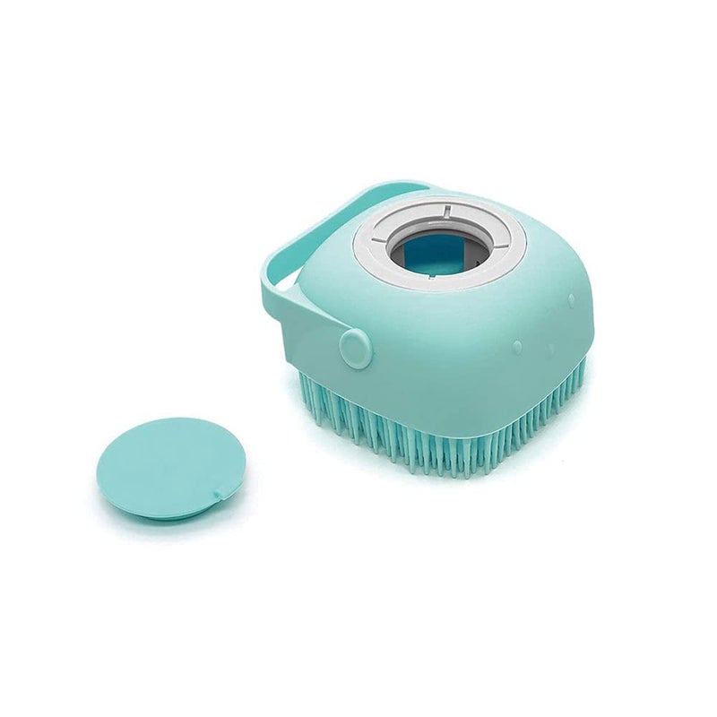 NC Bath brush, silicone massage bath brush with soap dispenser, Blue