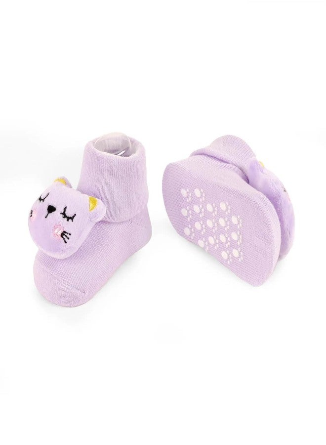 Kicks & Crawl Baby Boys & Baby Girls Anti-skid/slip Purrfect Paws Socks For Baby Boys and Girls Blue/Pink (Pack of 2) - 0-9M - Image 2