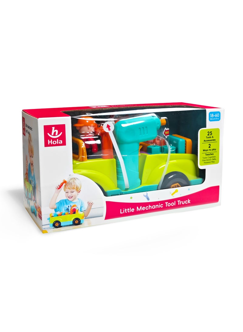 Hola Toy Tool Truck with Lights, Sounds & Bump-n-Go Action | Toddler Mechanic Play Set with Electric Drill & Removable Parts | Learning & Role Play - Image 4