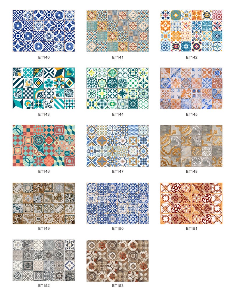 Et140-153 Mosaic Tile Stickers Antique Tile Self-Adhesive Tile Stickers Retro Wall Stickers Waterproof - Image 4