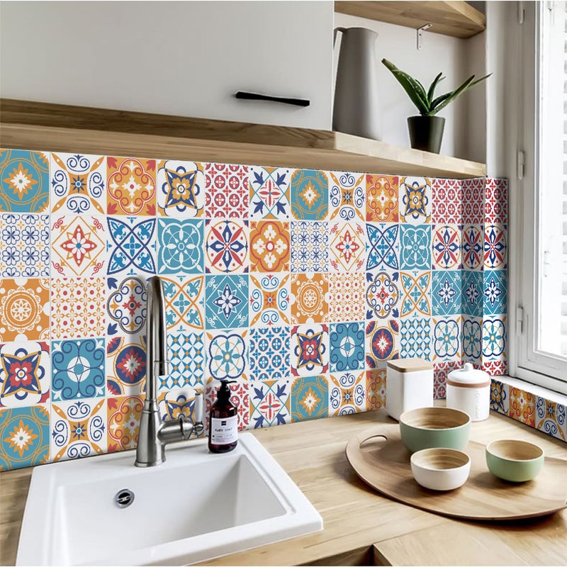 Et140-153 Mosaic Tile Stickers Antique Tile Self-Adhesive Tile Stickers Retro Wall Stickers Waterproof - Image 2