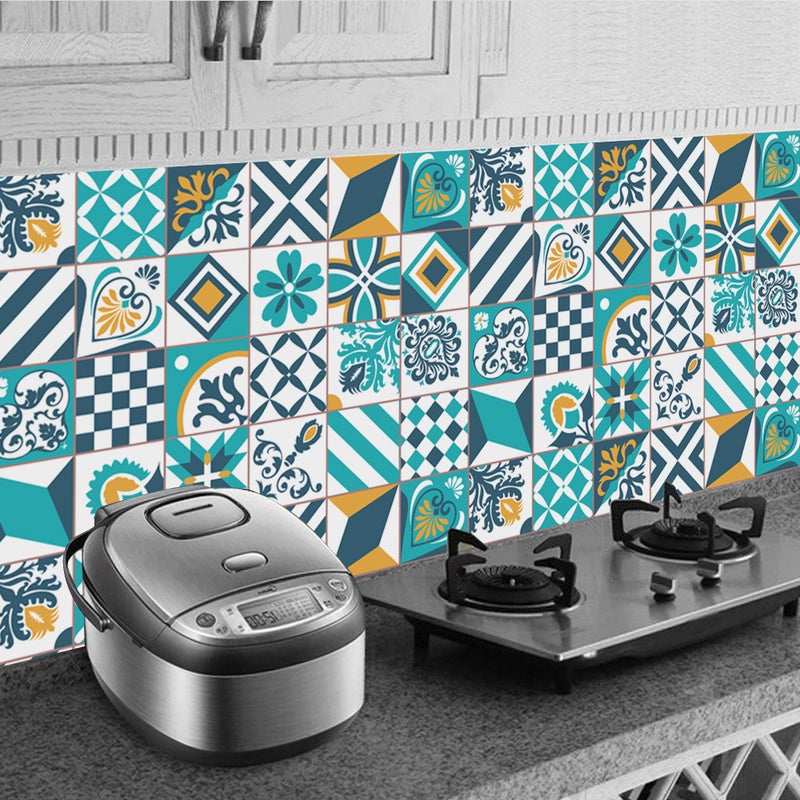 Et140-153 Mosaic Tile Stickers Antique Tile Self-Adhesive Tile Stickers Retro Wall Stickers Waterproof - Image 5