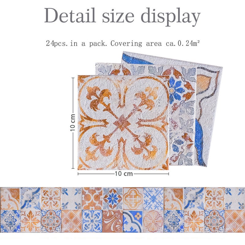 Et140-153 Mosaic Tile Stickers Antique Tile Self-Adhesive Tile Stickers Retro Wall Stickers Waterproof - Image 1