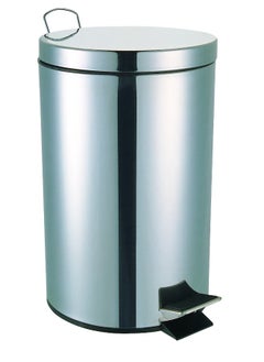 Feelings Feelings 20 Litre Stainless Steel Round Step Dustbin Trash Bin Plastic Bucket Inside Bin for Kitchen Office Bathroom Restaurant  - Image 1