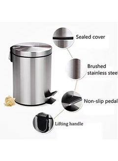 Feelings Feelings 20 Litre Stainless Steel Round Step Dustbin Trash Bin Plastic Bucket Inside Bin for Kitchen Office Bathroom Restaurant  - Image 4