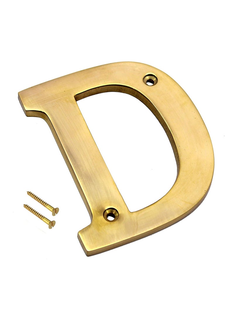 ESPLANADE eSplanade Brass House Hotel Door Name Alphabets Wall Door Plaque Alphabet Letter Golden 4 Inches D Alphabet 4  - Image 2