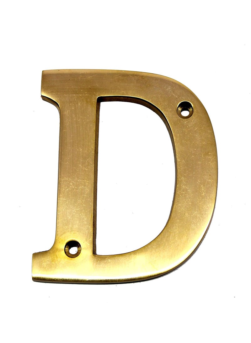 ESPLANADE eSplanade Brass House Hotel Door Name Alphabets Wall Door Plaque Alphabet Letter Golden 4 Inches D Alphabet 4  - Image 1