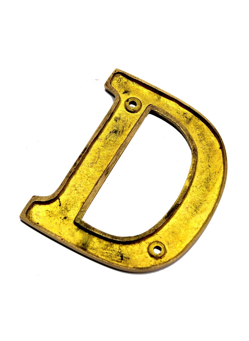 ESPLANADE eSplanade Brass House Hotel Door Name Alphabets Wall Door Plaque Alphabet Letter Golden 4 Inches D Alphabet 4  - Image 4