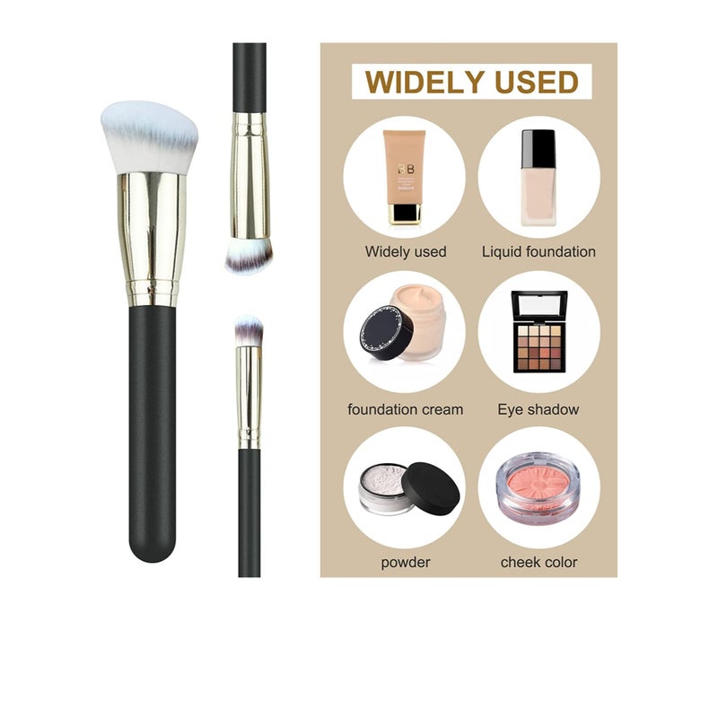 SOLARAE 3 PCS Foundation Concealer Brushes Under Eye Mini Angled Brush Nose Contour Brush Small Makeup Foundation Brushes for Blending Liquid Cream and Powder Buffing Stippling - Image 4
