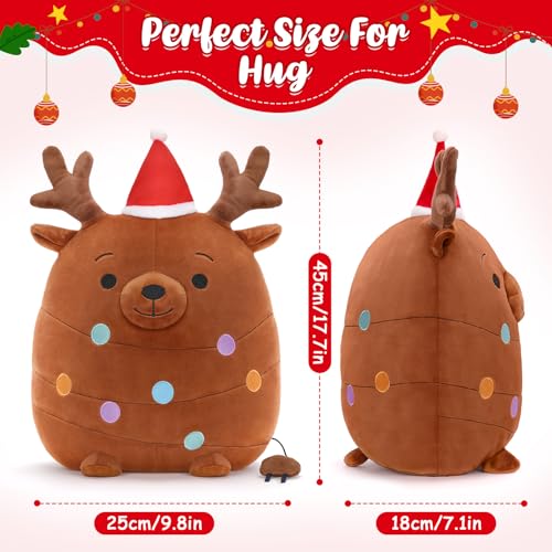 FunisFun Christmas Plush Pillow Holiday Xmas Plush Stuffed Animal Perfect for Secret Santa Gag Gift Reindeer - Image 5