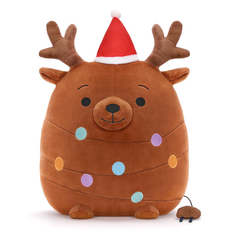FunisFun Christmas Plush Pillow Holiday Xmas Plush Stuffed Animal Perfect for Secret Santa Gag Gift Reindeer - Image 3
