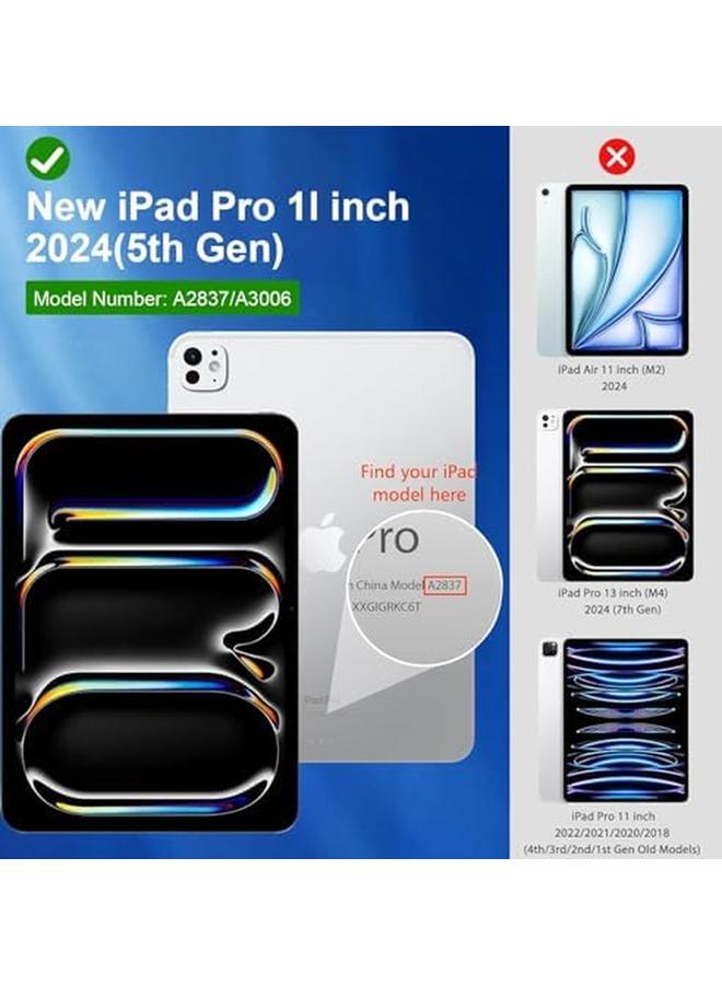 erorex Clear Case Cover For iPad Pro 11 (M4 2024 5Th Generation) Air Hybrid Slim Shockproof Tpu Bumper Suitable For Pencil Pro 2Nd Wireless Charging  - Image 2