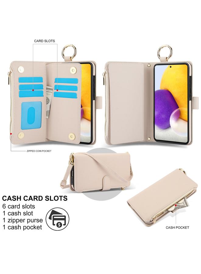 اس-توب جراب لهاتف Samsung Galaxy A72 4G / 5G، جراب جلدي متعدد الوظائف مع حلقة كروس بودي - Image 2