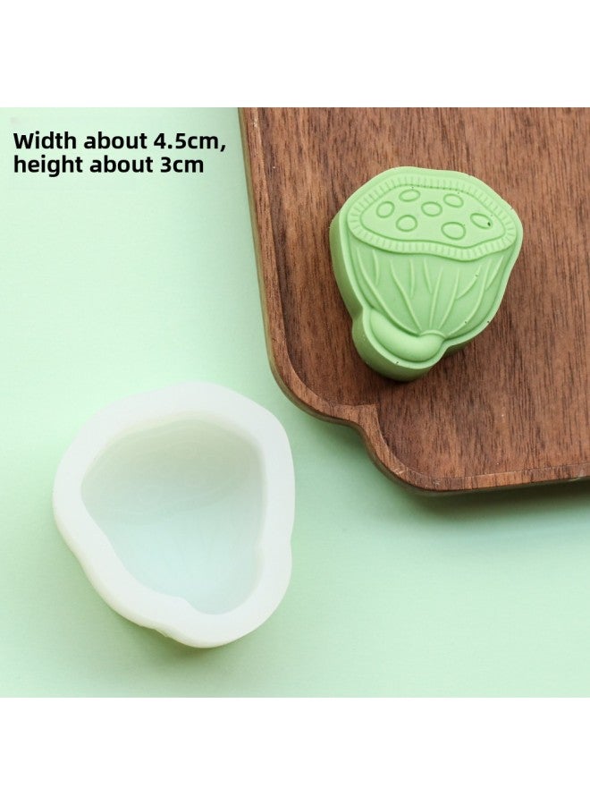 Yigao Mid-Autumn Festival Lotus Leaf Lotus Root Fondant Silicone Mold DIY Lotus Moon Cake Mold Jelly Candle Mold-Color:(53g) Lotus SM-2739 - Image 1