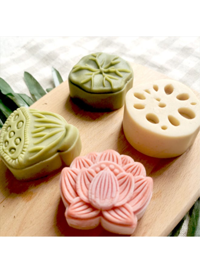 Yigao Mid-Autumn Festival Lotus Leaf Lotus Root Fondant Silicone Mold DIY Lotus Moon Cake Mold Jelly Candle Mold-Color:(53g) Lotus SM-2739 - Image 2