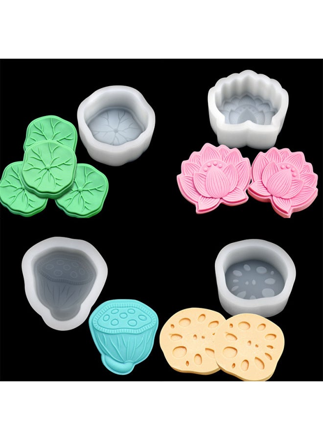 Yigao Mid-Autumn Festival Lotus Leaf Lotus Root Fondant Silicone Mold DIY Lotus Moon Cake Mold Jelly Candle Mold-Color:(53g) Lotus SM-2739 - Image 3