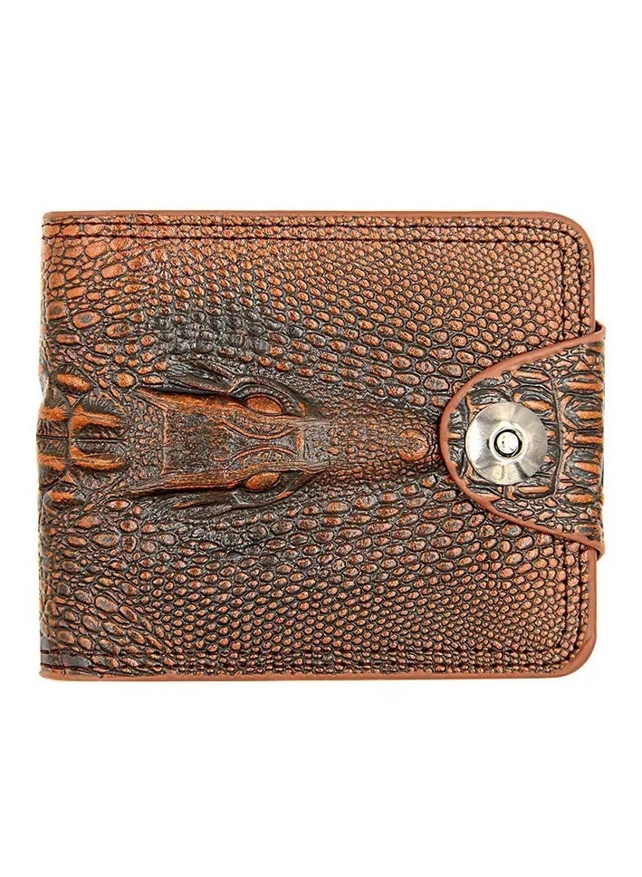 Men Short PU Leather Wallet Croc Business Purse For Birthday Wedding Anniversary Father's Day - Image 1