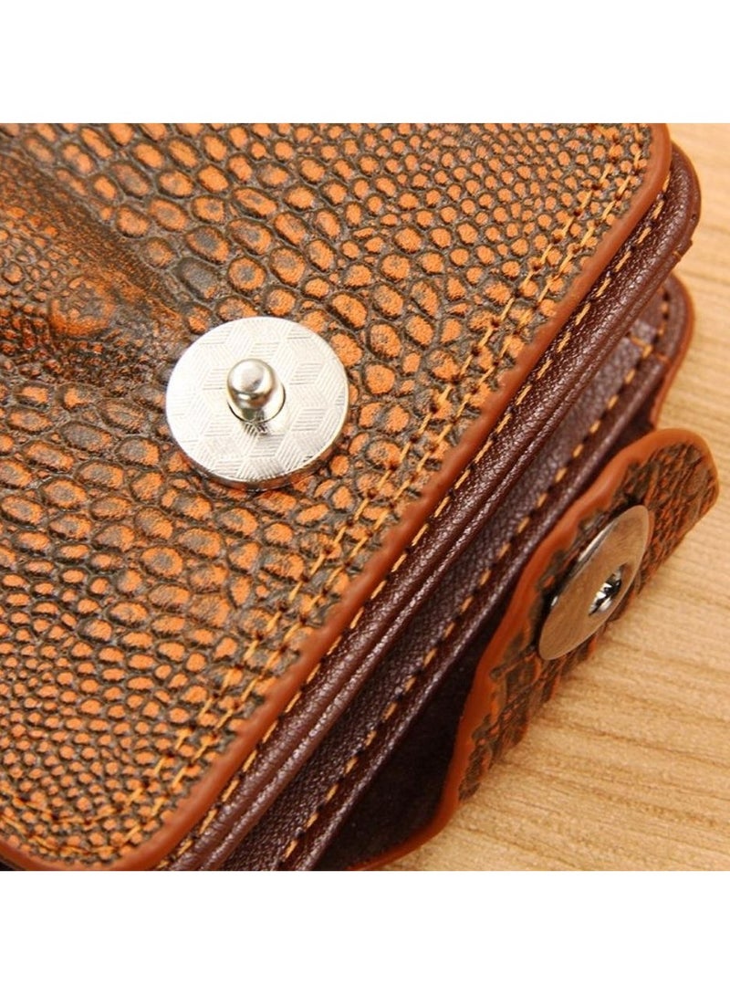 Men Short PU Leather Wallet Croc Business Purse For Birthday Wedding Anniversary Father's Day - Image 4