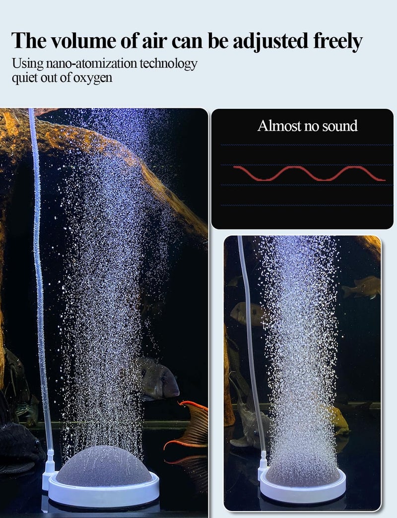 UPETTOOLS Boxtech Aquarium Air Stone Fish Tank Bubbler Small Nano Air Bubble Stone Super-High Dissolved Oxygen Diffuser Makes Super Tiny Bubbles 2 Inch - Image 5