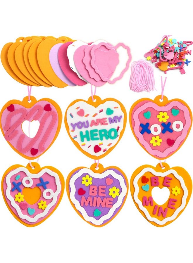 ceiba tree Valentines Day Foam Heart Crafts Kit In Bulk For Kids Classroom Exchange Gifts Party Favor Valentines Day Craft 12Pcs - Image 1