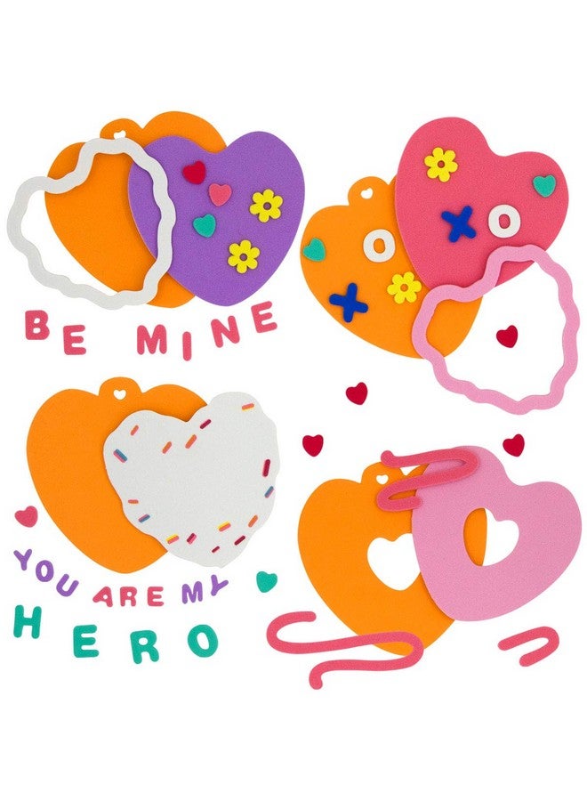 ceiba tree Valentines Day Foam Heart Crafts Kit In Bulk For Kids Classroom Exchange Gifts Party Favor Valentines Day Craft 12Pcs - Image 2
