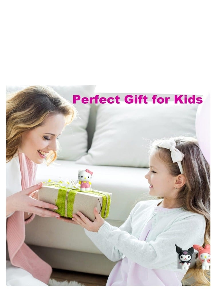 Y&D 6 Pack Kawaii Sanrio Figure My Melody  kuromi Figure Birthday Party Supplies, Cinnamon Cupcake Toppers, Cute Mini Figure Toys  Birthday Party Favor For Kids Fans Collection Bouquet Desk Decor - Image 3