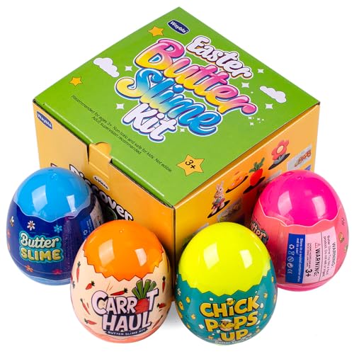 Waybla 4Pack Butter Slime in Plastic Eggs Easter Clay Slices Figurines Sensory Toy for Kids Easter Egg Hunts Basket Fillers - Image 5