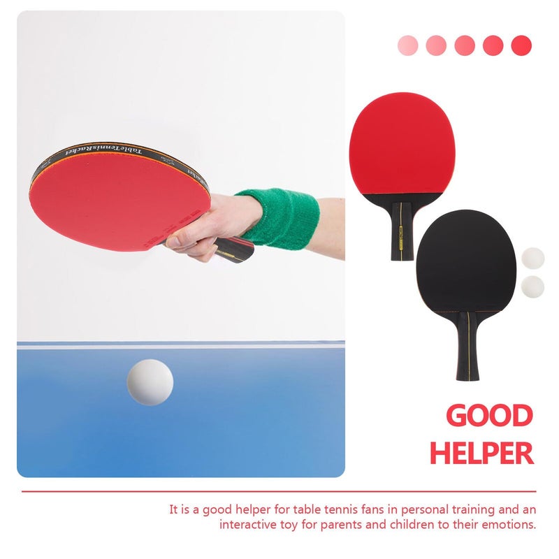 ibasenice Table Tennis Paddle Set with Long and Short All Wood Bats Non Slip Grip 3 Ping Pong Balls Included Portable Training Gear for Students Indoor Outdoor Practice - Image 4