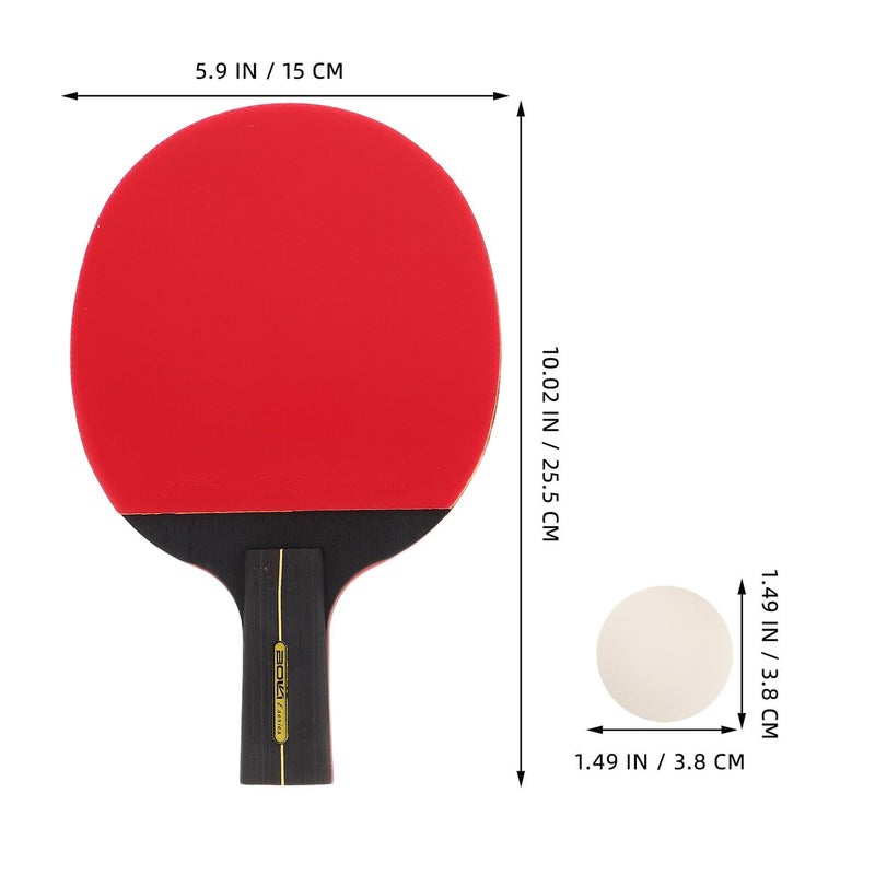 ibasenice Table Tennis Paddle Set with Long and Short All Wood Bats Non Slip Grip 3 Ping Pong Balls Included Portable Training Gear for Students Indoor Outdoor Practice - Image 3