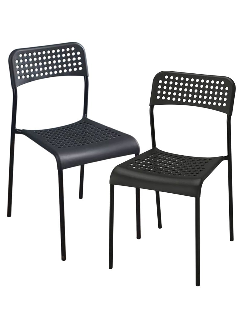 Sharpdo A set of 2 modern, lightweight, and durable chairs that can support a weight of 120 kg, with steel legs that require no assembly or screws, coated with multi-use polyester, suitable for living rooms, bedrooms, kitchens, and offices. - Image 1
