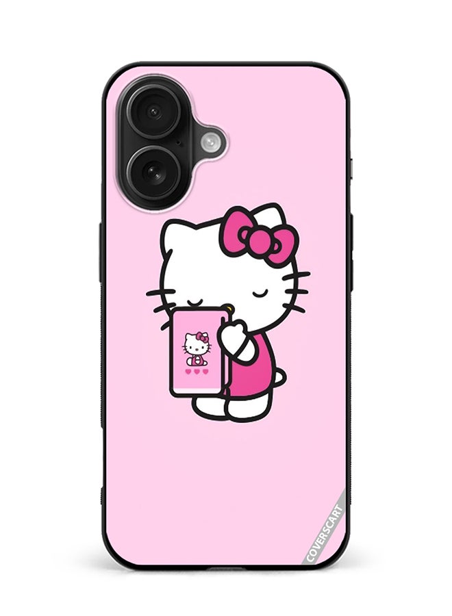 COVERSCART Protective Case Cover For Apple iPhone 16 Plus Kitty Design Pink