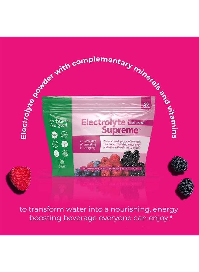 Jigsaw Health Electrolyte Supreme - Broad Spectrum of Electrolytes + Trace Minerals - 60 Servings (60 Servings Packets, Berry)  - Image 3