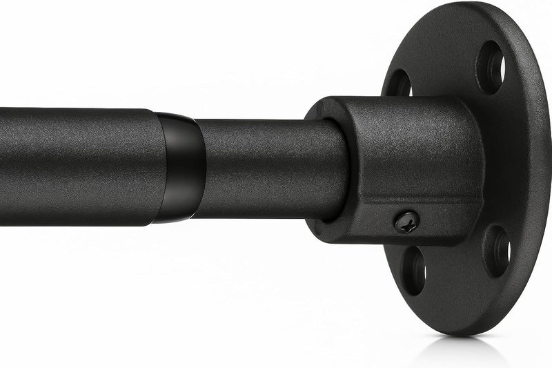 LAKEROD Industrial Curtain Rods for Windows 48 to 84" - 90"Extra Long Shower Rod Wall Mounted for Bathroom,Closet,Room Divider,Outdoor Patio - Adjustable Heavy Duty Shower Pole - Black - Image 1