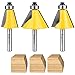 Exqutoo Exqutoo 3 Piece Chamfer Router Bit Set Kit, 1/4" Shank, 15, 22.5, 30 Degree Cutting Angle, 1" Cutting Length  - Image 2