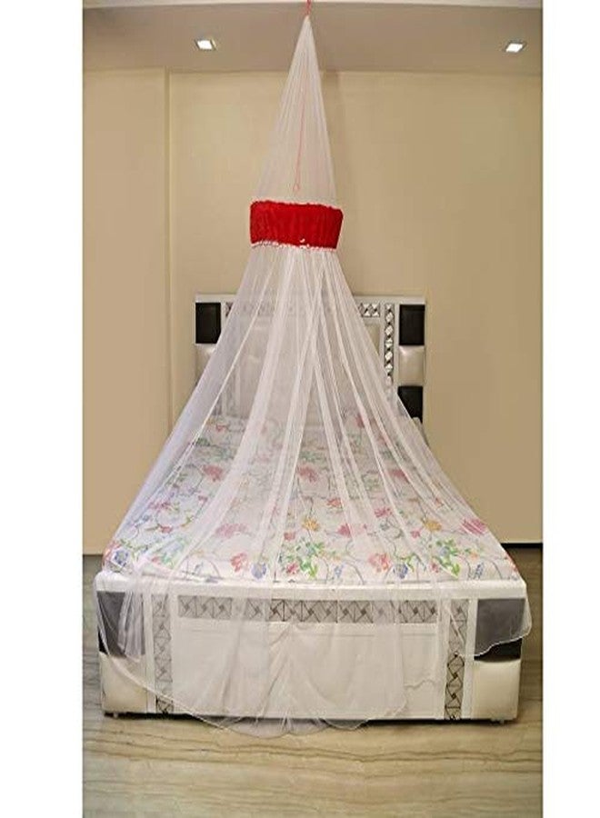 Creative Textiles Portable Polyester Mosquito Net for Double Bed Home & Travel, Lightweight Pop-Up Tent for Beds (White) - Image 1