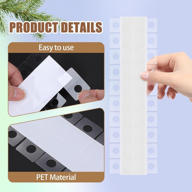 500pcs Self-Adhesive Plastic Hanging Tabs Round Hole, Strong Sticky Hooks for Retail Merchandise Display and Home Organization, PVC Slots, 26x38x0.2mm - Image 3