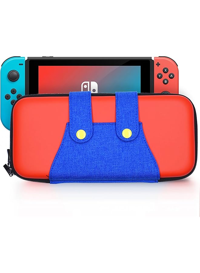 حقيبة حمل قابلة للطي لجهاز نينتندو سويتش، حقيبة تخزين محمولة سميكة صلبة مضادة للصدمات والسقوط مع 10 جيوب لتخزين بطاقات الألعاب لملحقات وألعاب نينتندو سويتش - Image 1