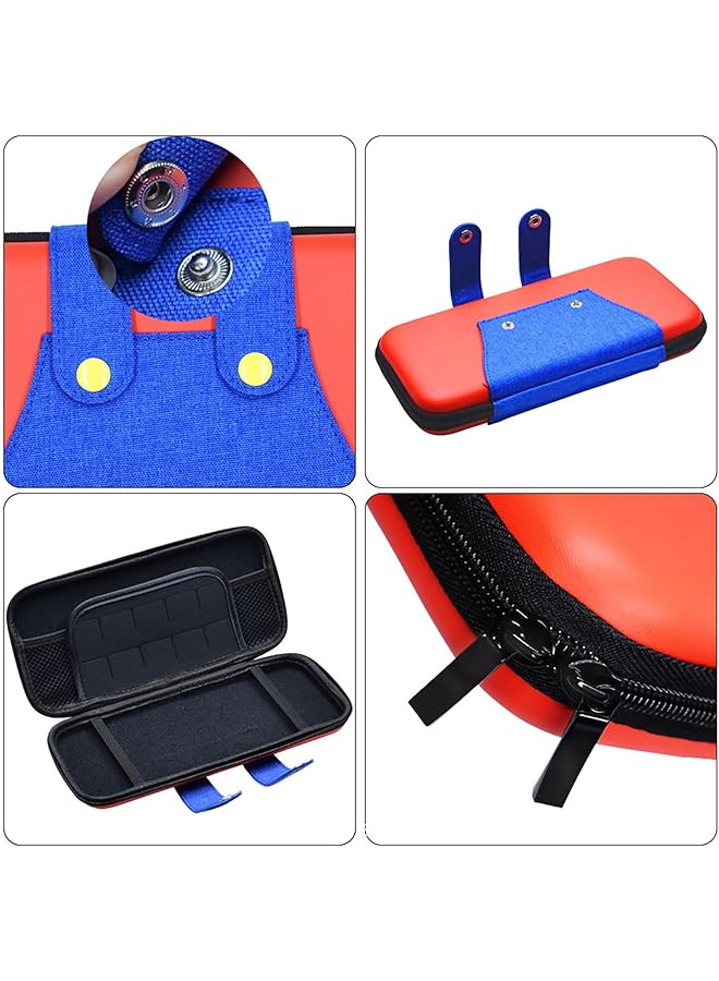 حقيبة حمل قابلة للطي لجهاز نينتندو سويتش، حقيبة تخزين محمولة سميكة صلبة مضادة للصدمات والسقوط مع 10 جيوب لتخزين بطاقات الألعاب لملحقات وألعاب نينتندو سويتش - Image 4