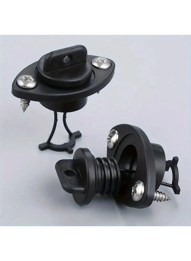 عبوتان من مجموعة سدادات تصريف القوارب العالمية من النايلون الأسود مع مسامير للكانو والكاياك - Image 1