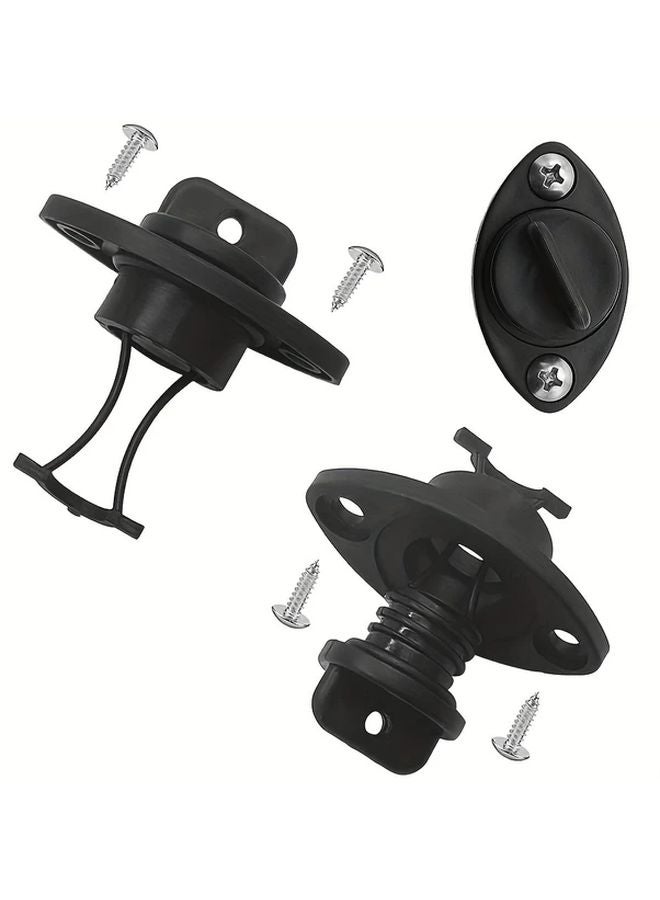 عبوتان من مجموعة سدادات تصريف القوارب العالمية من النايلون الأسود مع مسامير للكانو والكاياك - Image 3