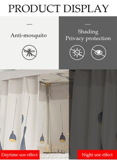 DUNISO Blackout Upper Berth Bunk Bed Curtains Dormitory Room Lightproof Decorative Roommate Privacy Cover Canopy Photo Background Decor Backdrop Blackout Curtain 3 Panels with a Top  - Image 4